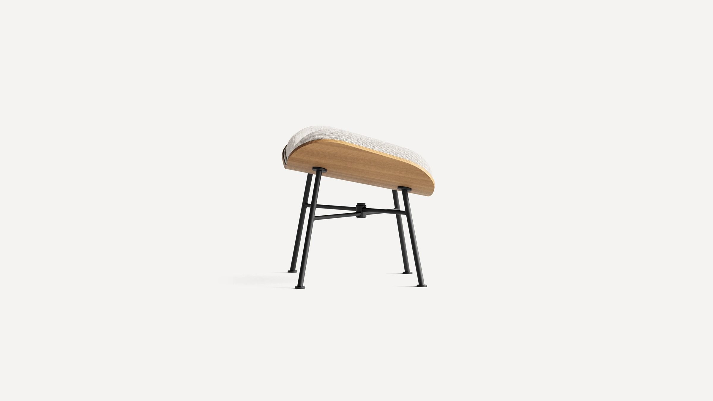 Vesper Wood And Fabric Ottoman thumbnail 2