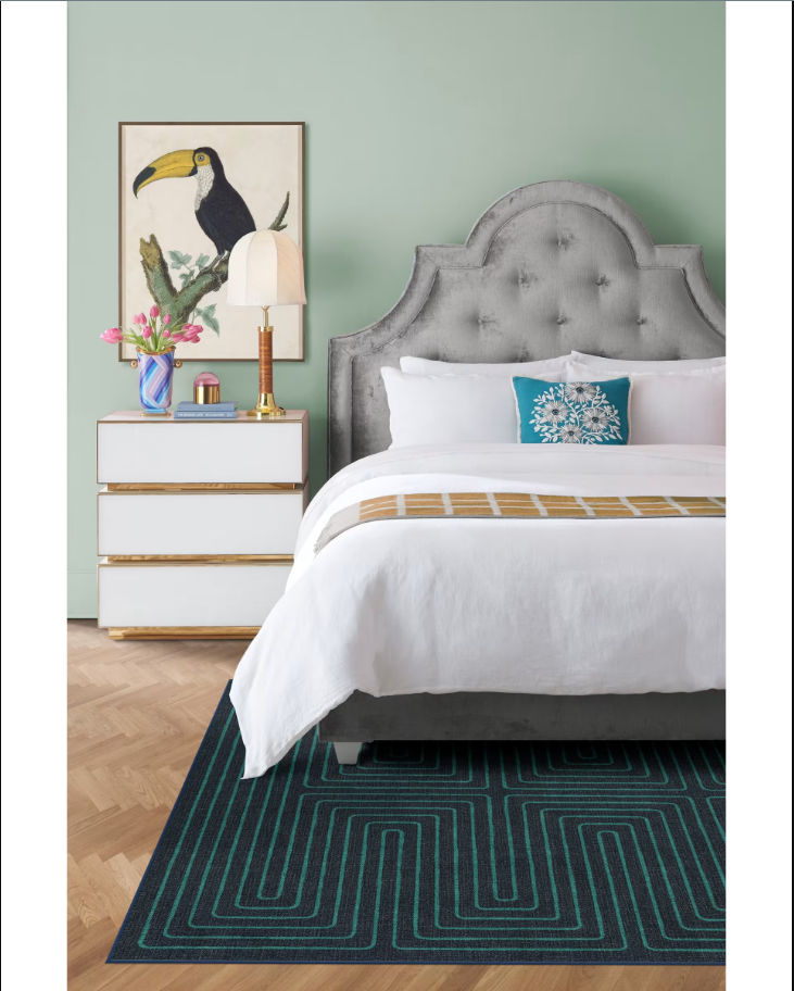 Jonathan Adler Labyrinth Navy and Teal Tufted Rug thumbnail 2