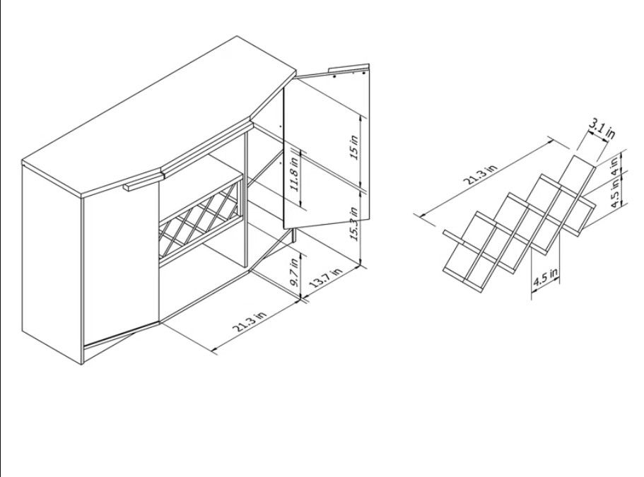 Lipman 51.18'' Bar Cabinet thumbnail 4