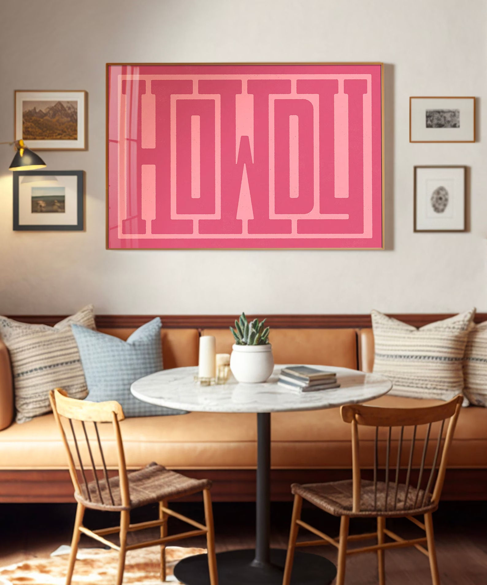 Howdy Typography Art Print Pink-12"x18" thumbnail 2