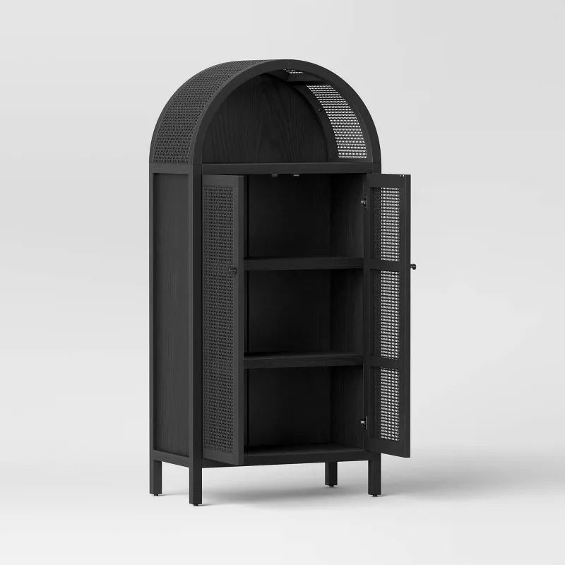 Woven Arched Wood Cabinet thumbnail 4