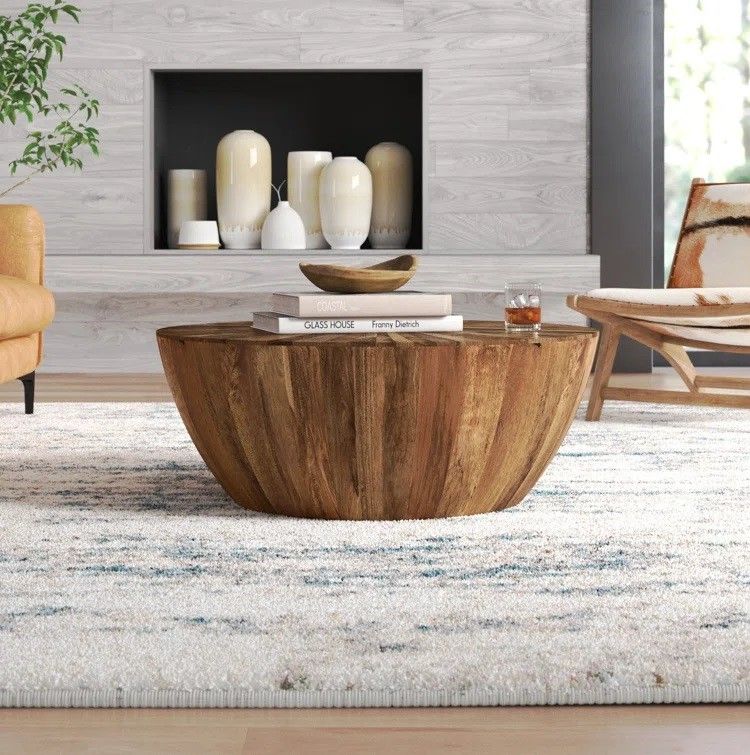 Canton Mahan Solid Wood Block Coffee Table thumbnail 2