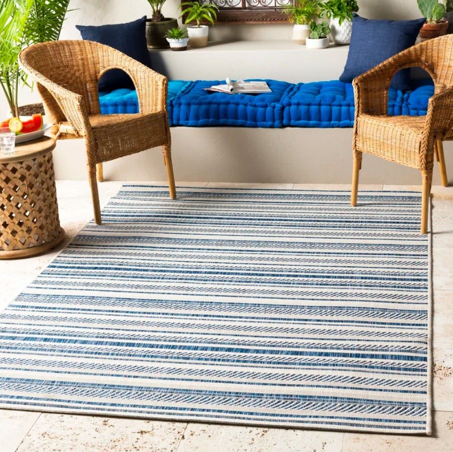 Bellino Striped Denim Indoor Outdoor Rugs thumbnail 2