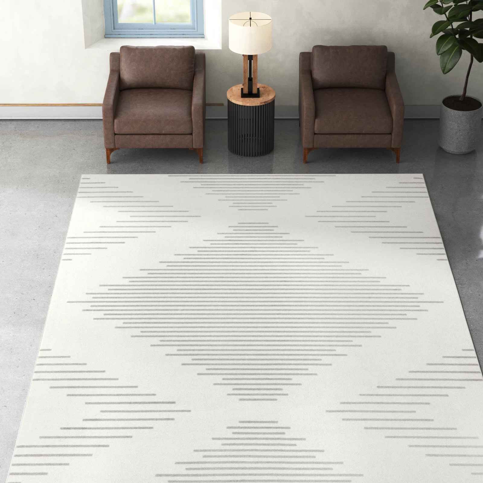 Cohutta Geometric Grey and Ivory Area Rug-9'10x13' thumbnail 2