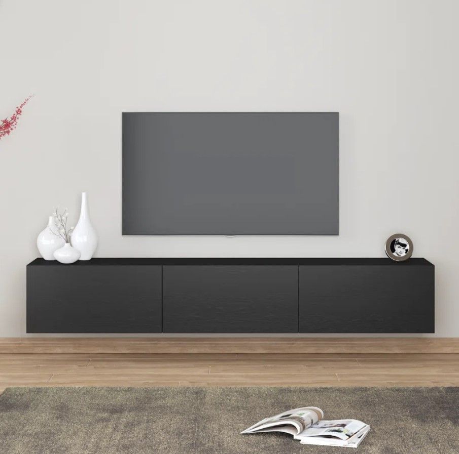Colima Floating TV Stand Up to 80 Wall Mount Console thumbnail 2