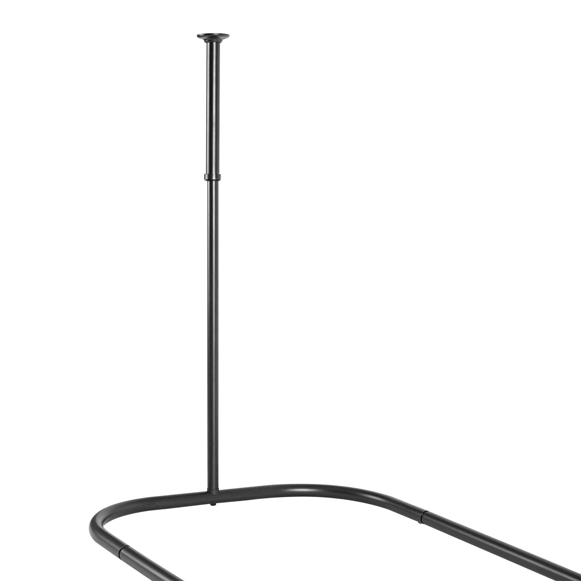 D-Shaped Fixed Shower Curtain Rod and Hook Set thumbnail 5