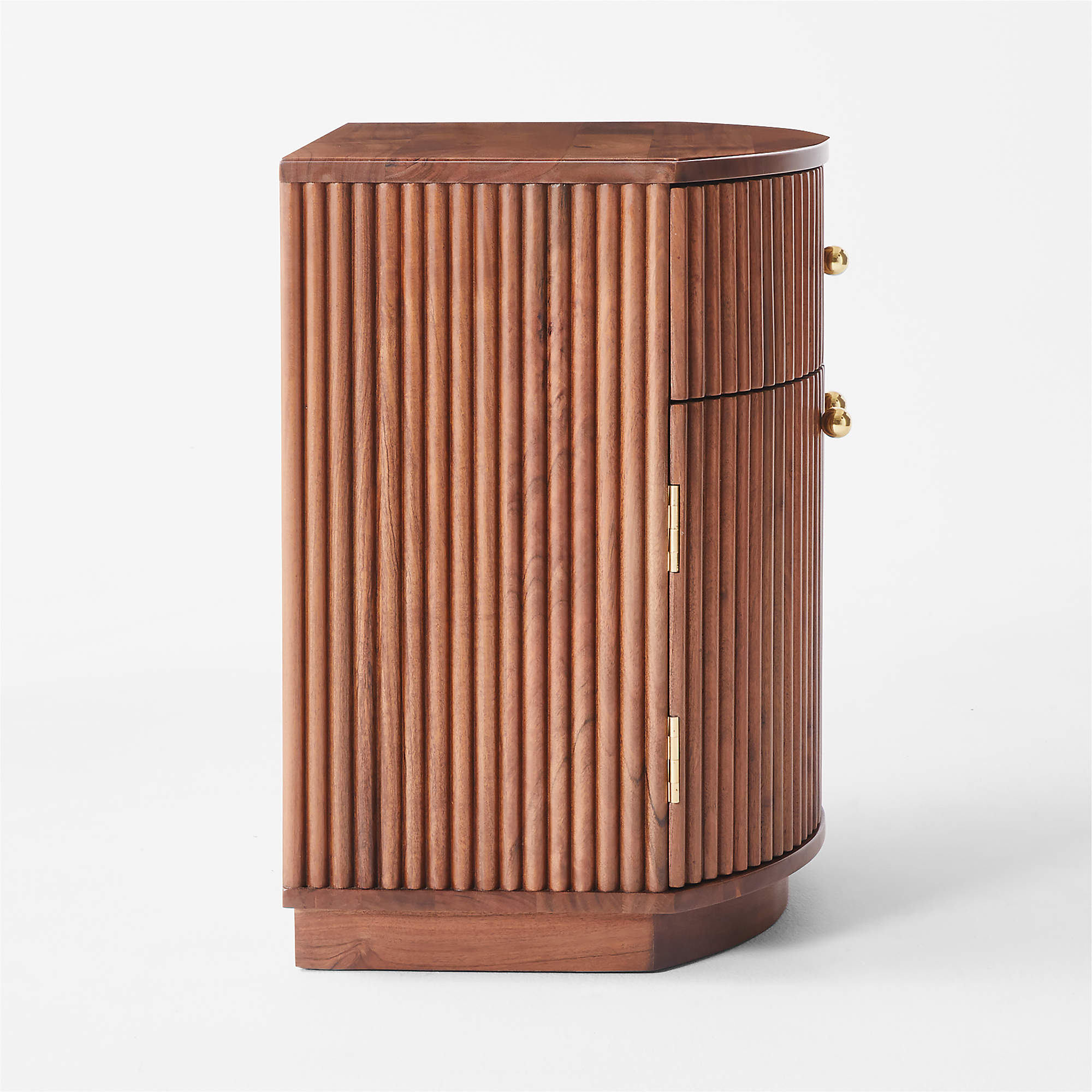 Cameo Curved Midtone Acacia Wood Nightstand thumbnail 3