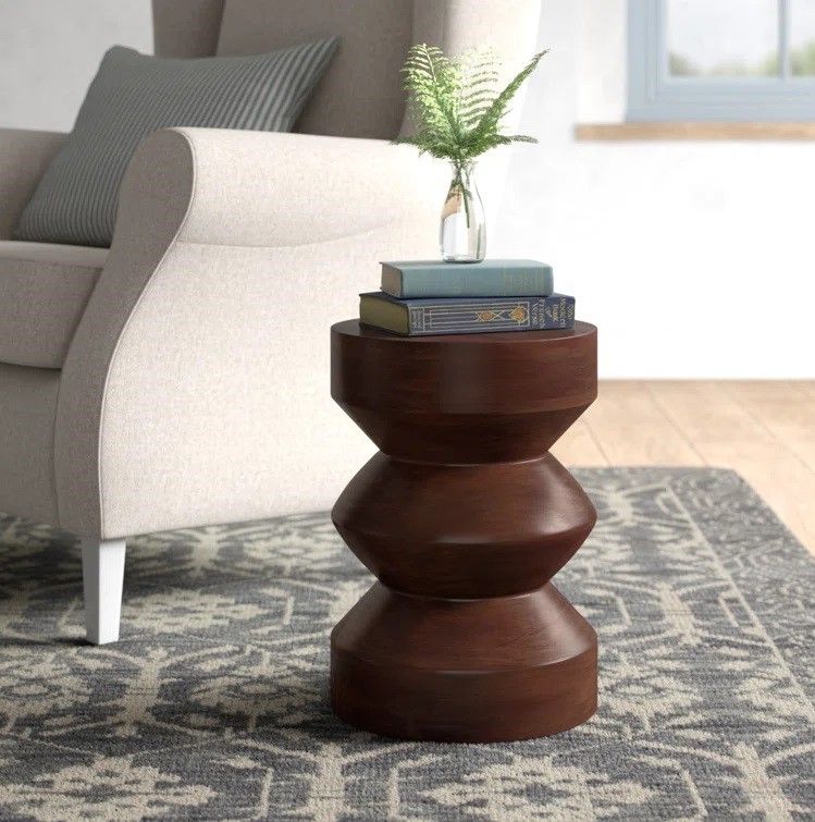 Maberley 18'' Tall Solid Wood Pedestal End Table Birch Lane™ thumbnail 2