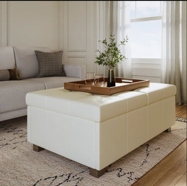 Brayce Faux Leather Storage Ottoman thumbnail 2