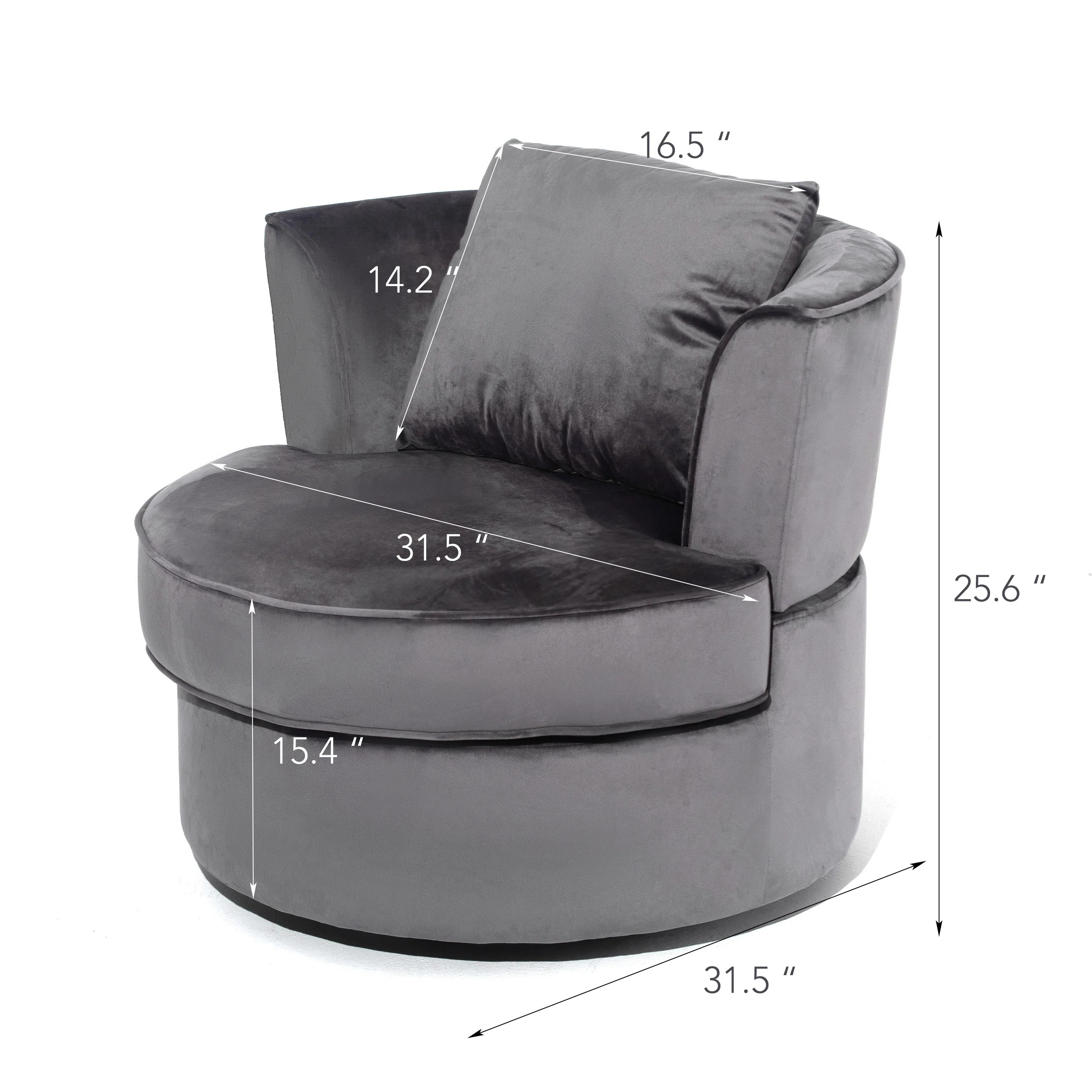32" Wide Swivel Barrel Chair thumbnail 2