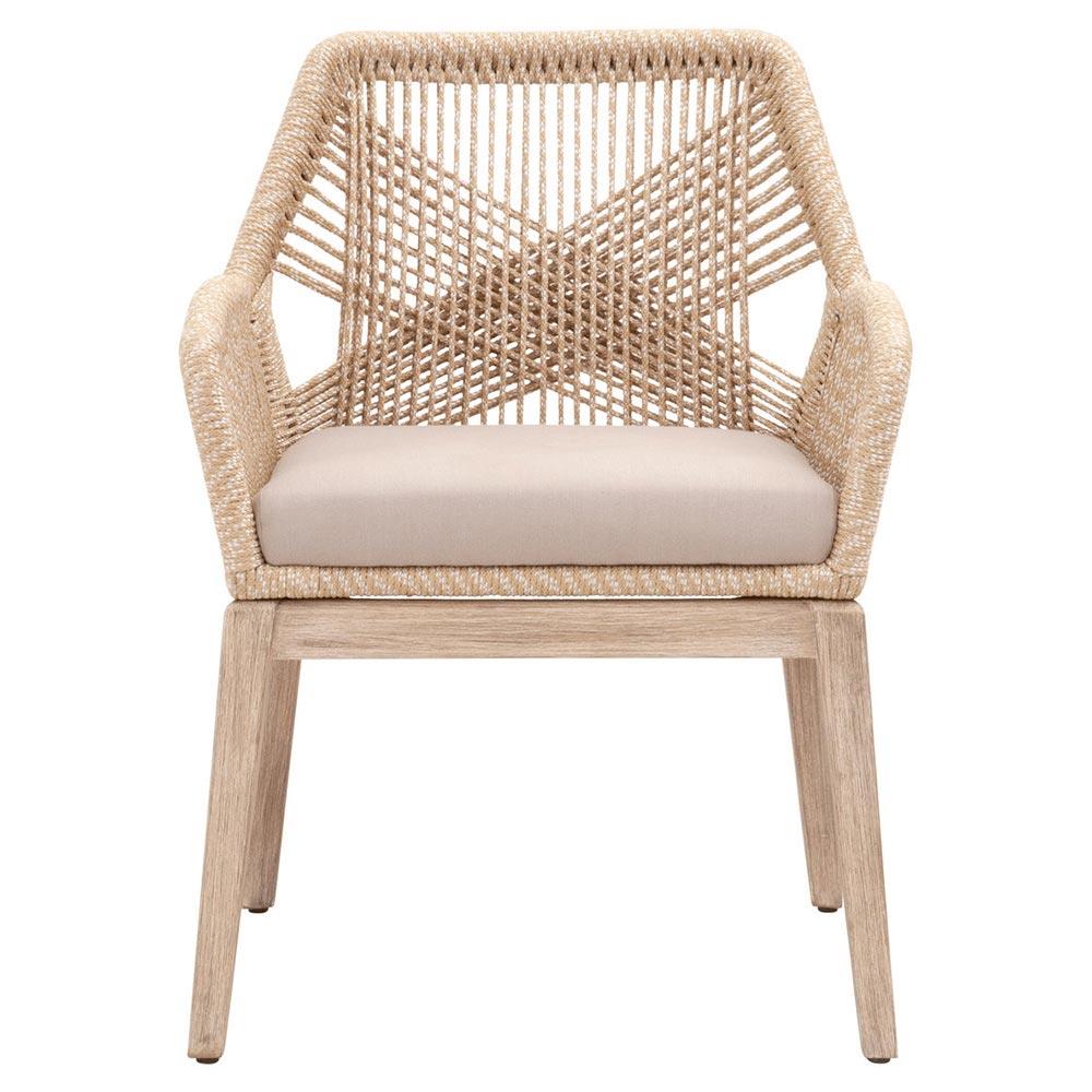 Woven Rope Mahogany Dining Arm Chair Set of 2 thumbnail 2