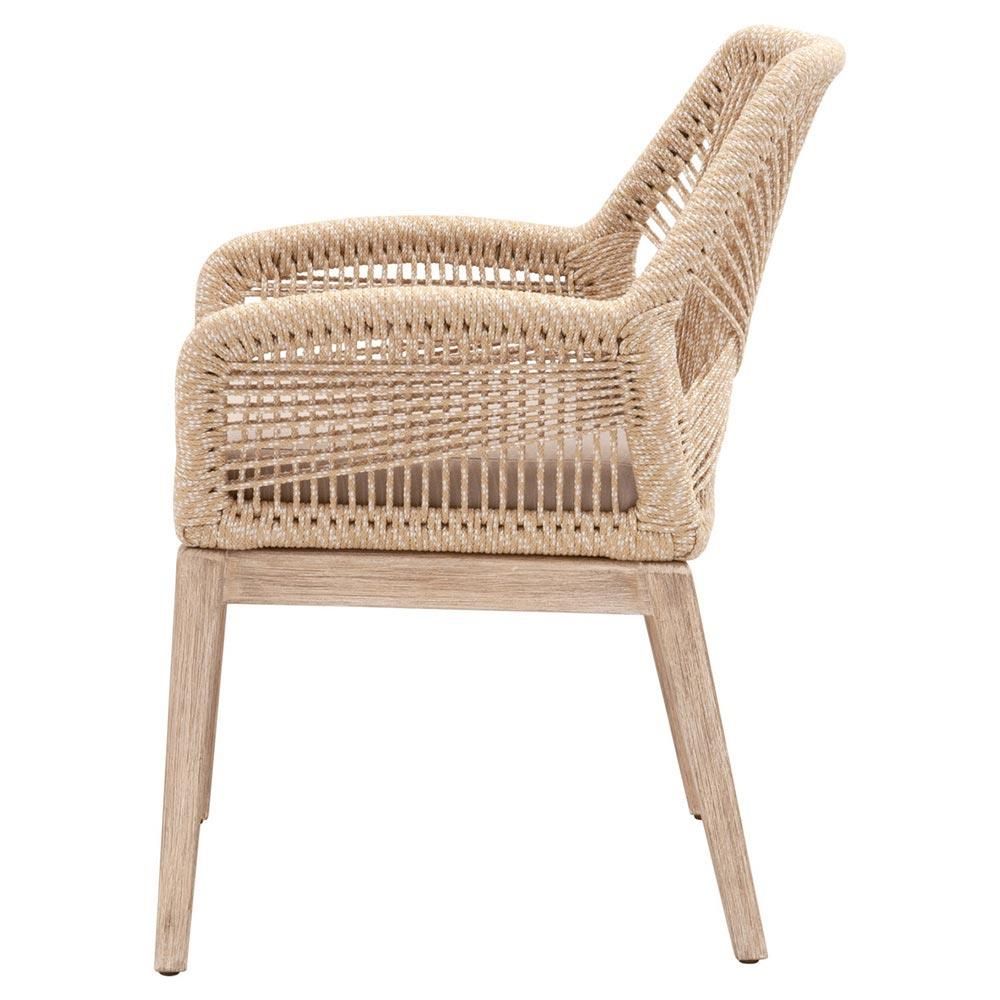 Woven Rope Mahogany Dining Arm Chair Set of 2 thumbnail 3
