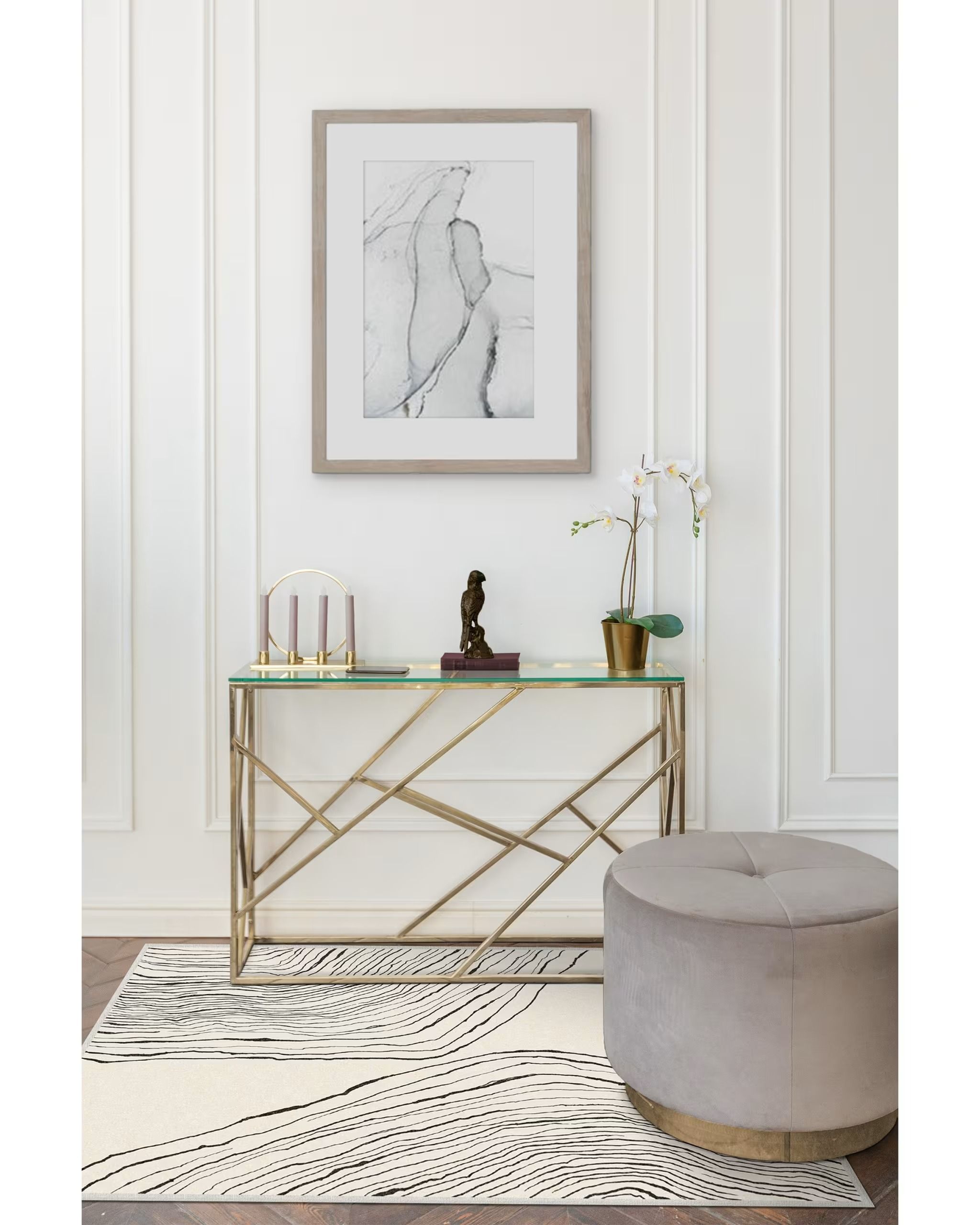 Nina Takesh Seine Black and Ivory Rug-10'x14' thumbnail 4