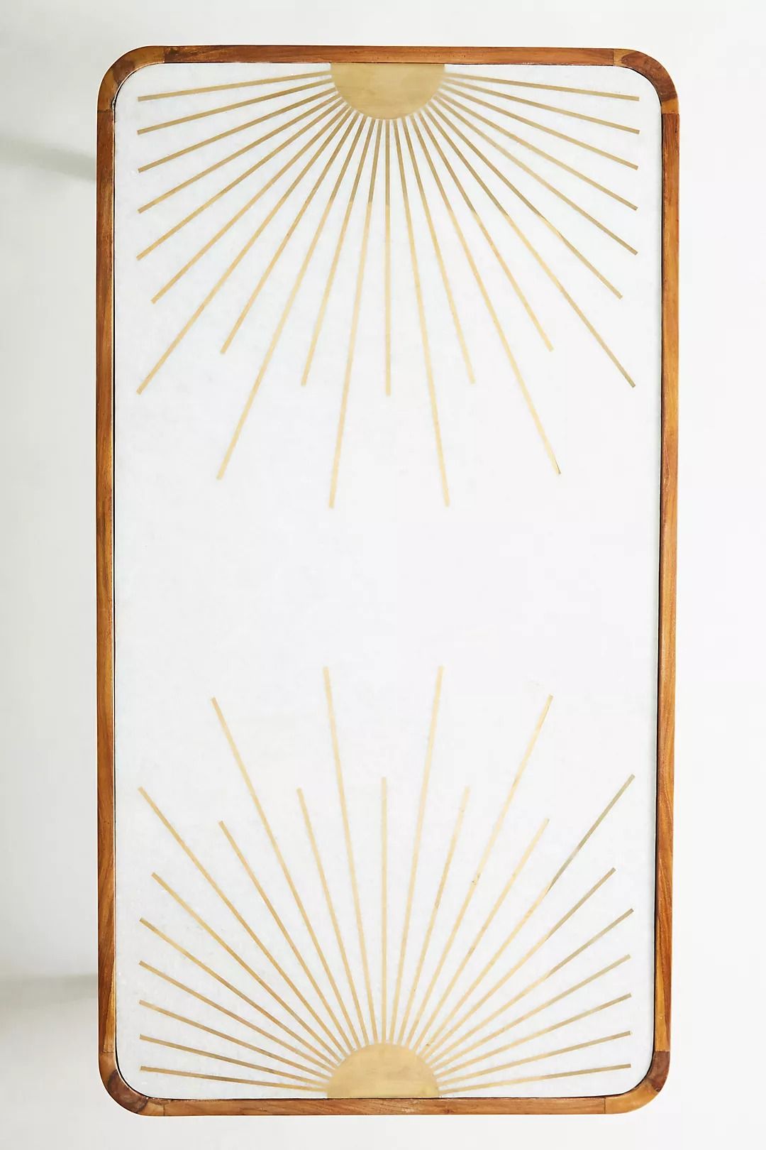 Brass Starburst Rectangular Coffee Table thumbnail 5