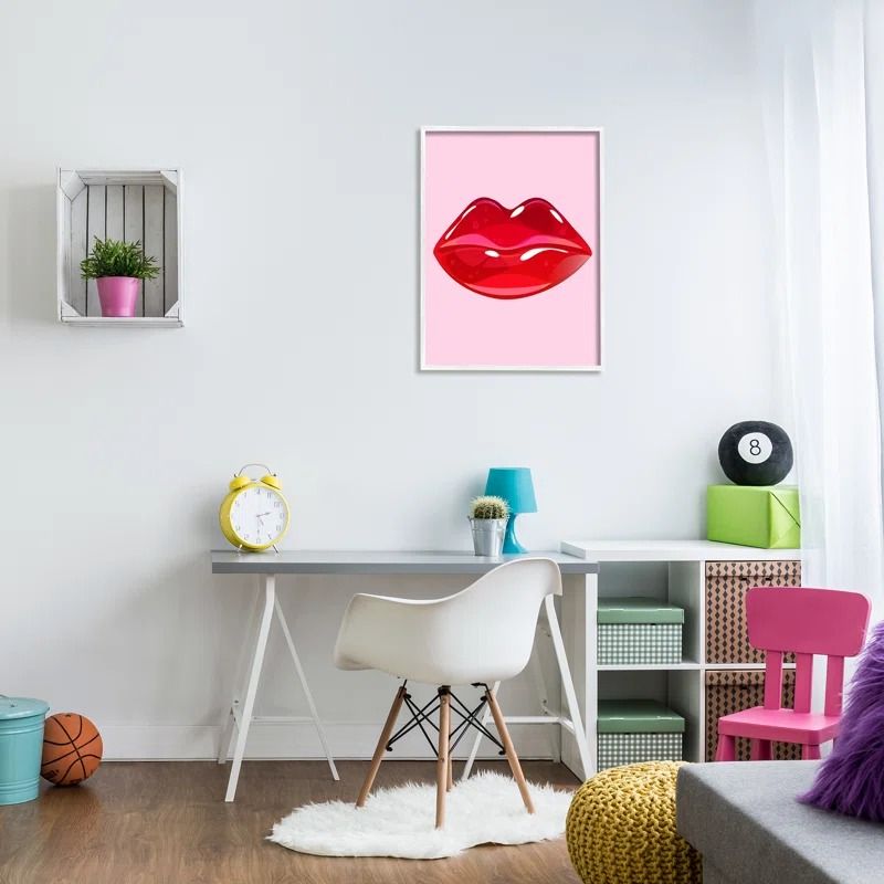 Pink And Red Candy Lips Framed 24x30 thumbnail 2