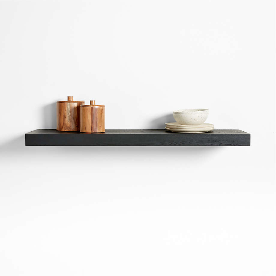 Black Elm Wood Floating Shelf 48" thumbnail 2
