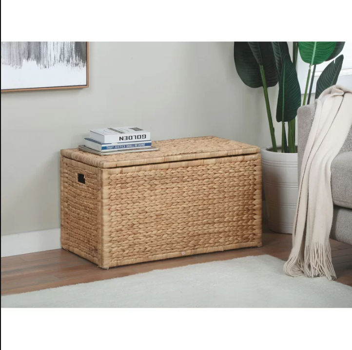 Ved Heavy duty Water Hyacinth Wicker Storage Trunk thumbnail 2