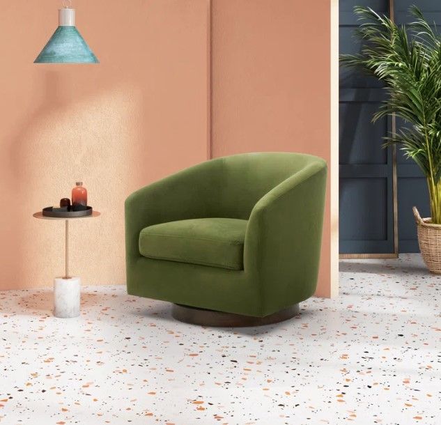  Bennett Upholstered Swivel Barrel Chair thumbnail 2