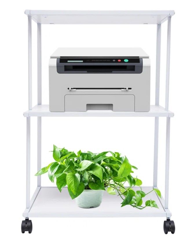 3 Shelf Printer Stand with Wheels thumbnail 2
