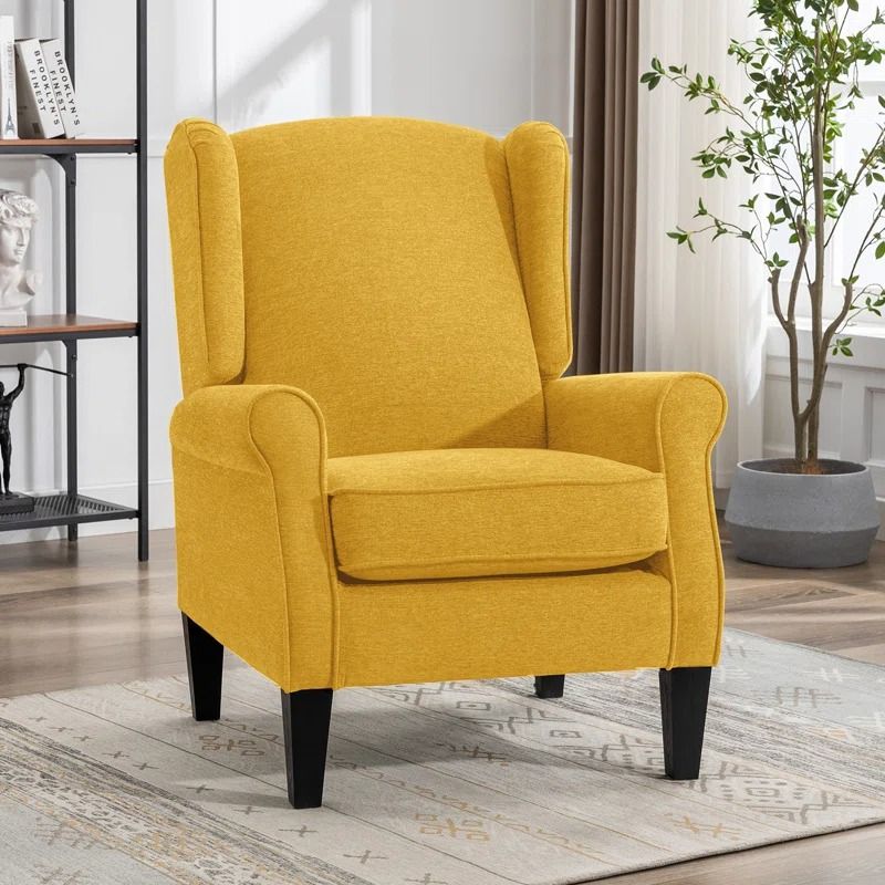 Masiyah Wide Chenille Fabric Modern Armchair thumbnail 2