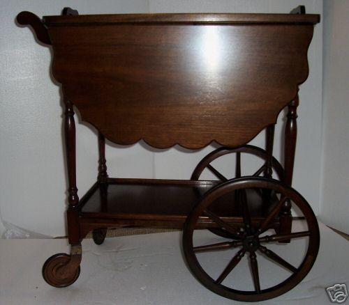Fabulous Paalman Walnut Tea Cart Trolley thumbnail 2