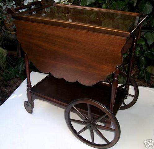 Fabulous Paalman Walnut Tea Cart Trolley thumbnail 4