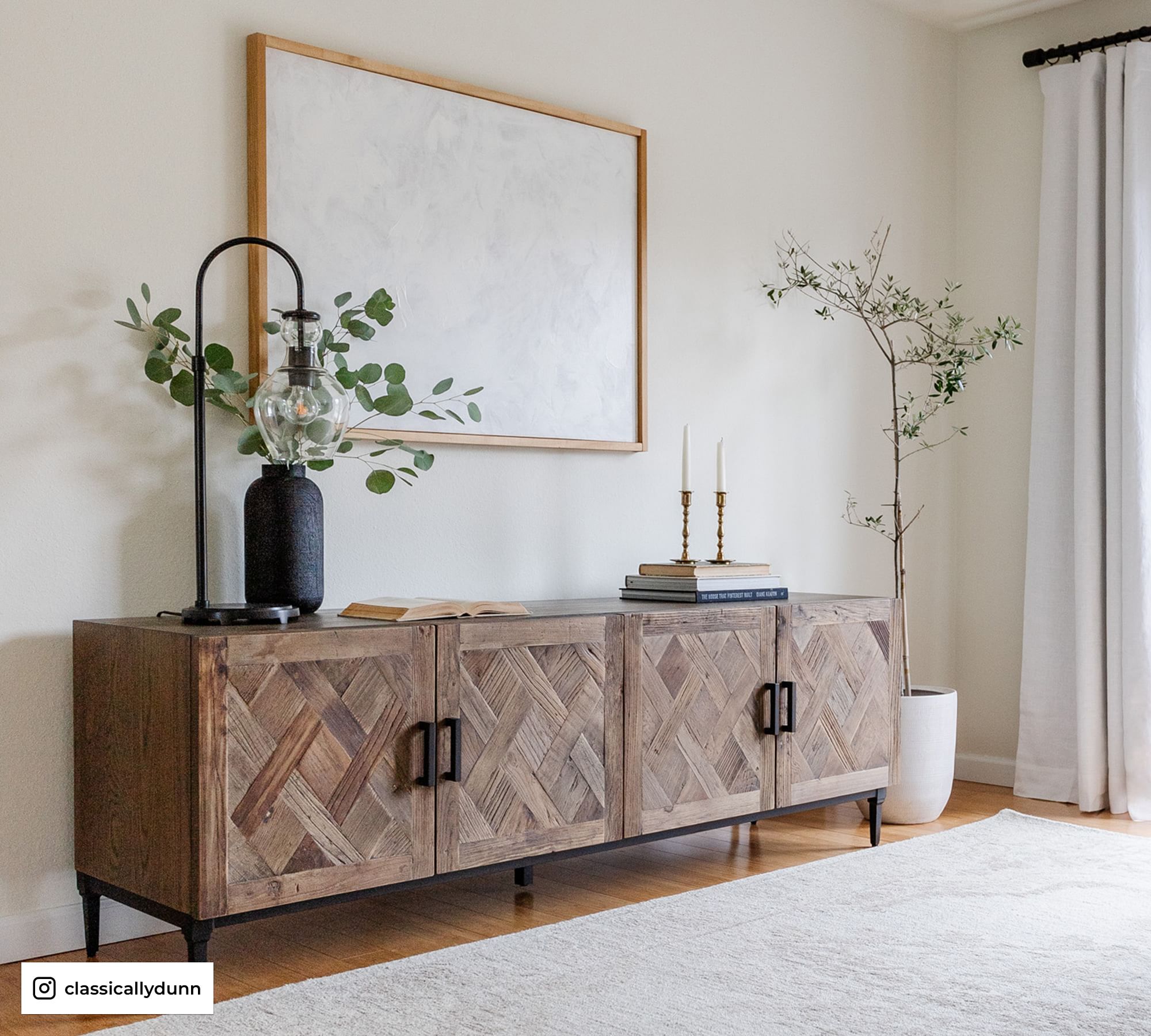 Parquet Reclaimed Wood Media Console thumbnail 3