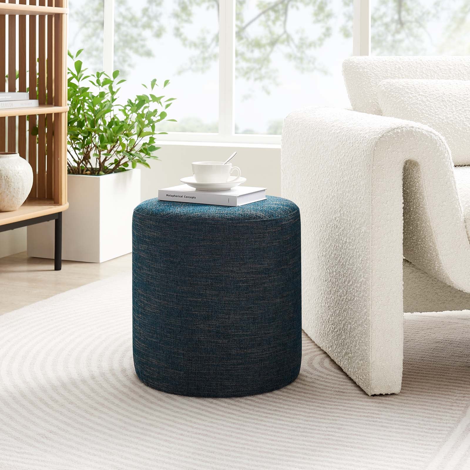 Callie Round Upholstered Ottoman thumbnail 4
