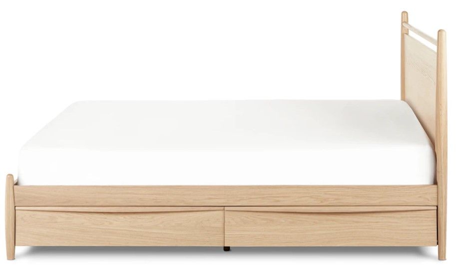 Lenia Panel White Oak King Storage Bed thumbnail 3