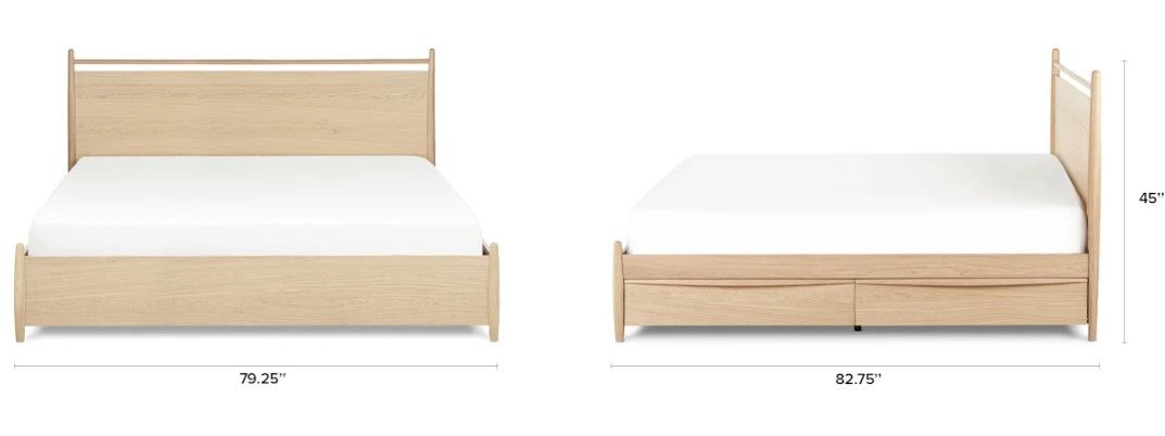 Lenia Panel White Oak King Storage Bed thumbnail 5