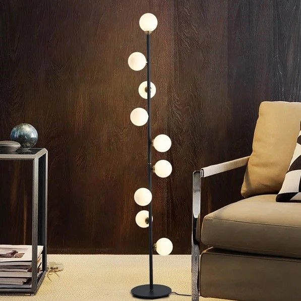 Modern LED Black 9 Light Tree Floor Lamp thumbnail 2
