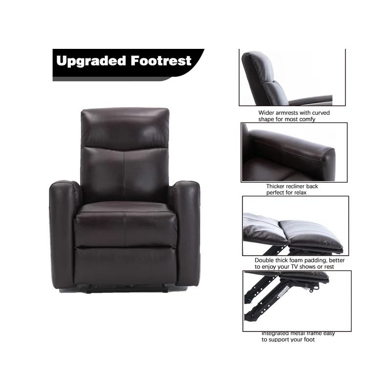 Mary Genuine Leather Power Recliner thumbnail 2
