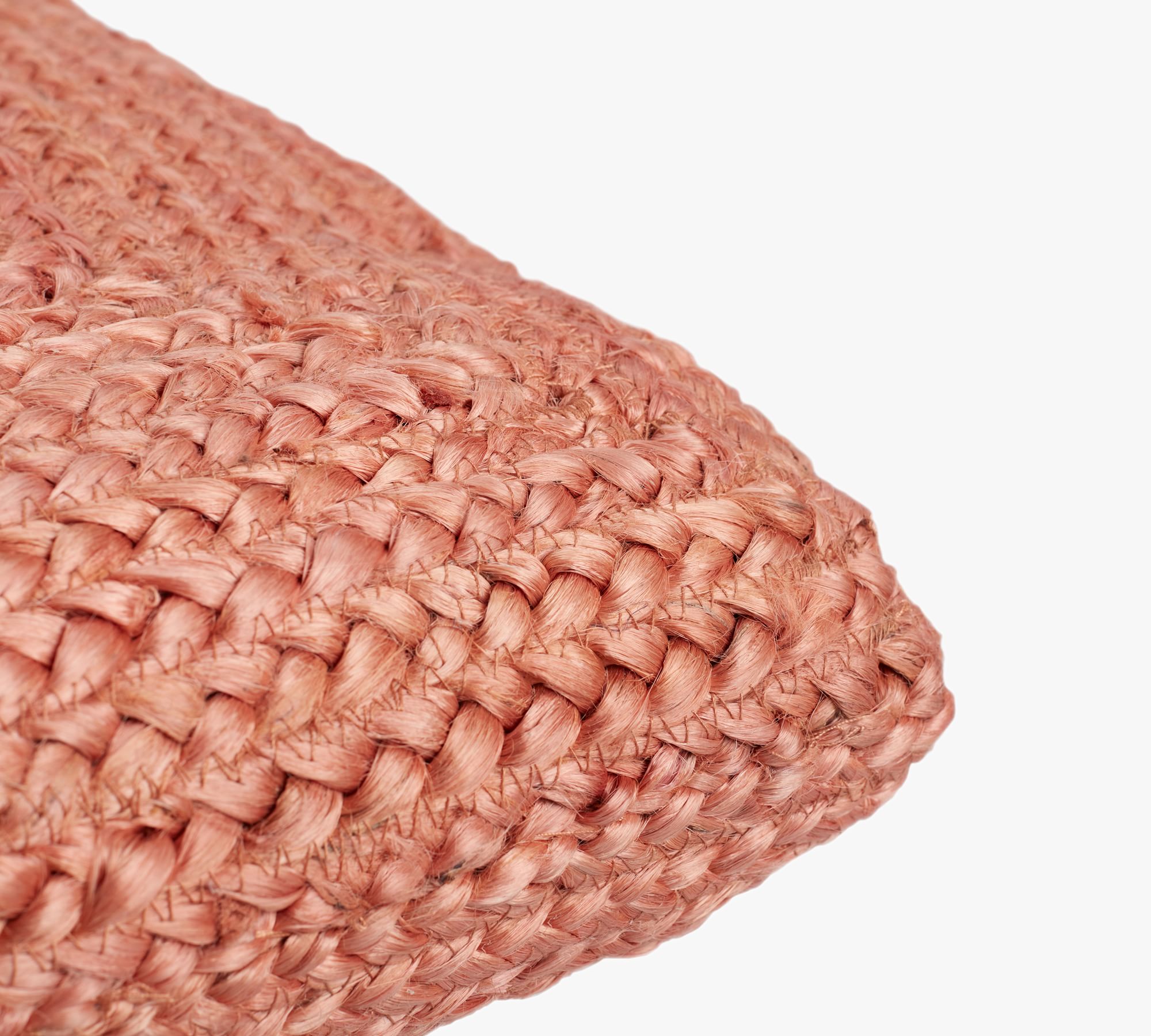 Hand Braided Jute Floor Cushion-28"x28" thumbnail 2