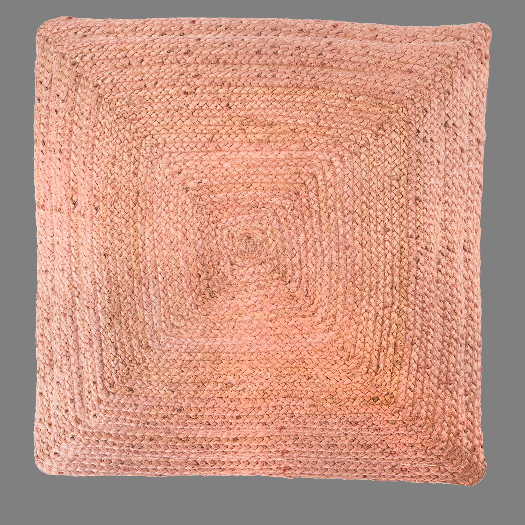 Hand Braided Jute Floor Cushion-28"x28" thumbnail 4