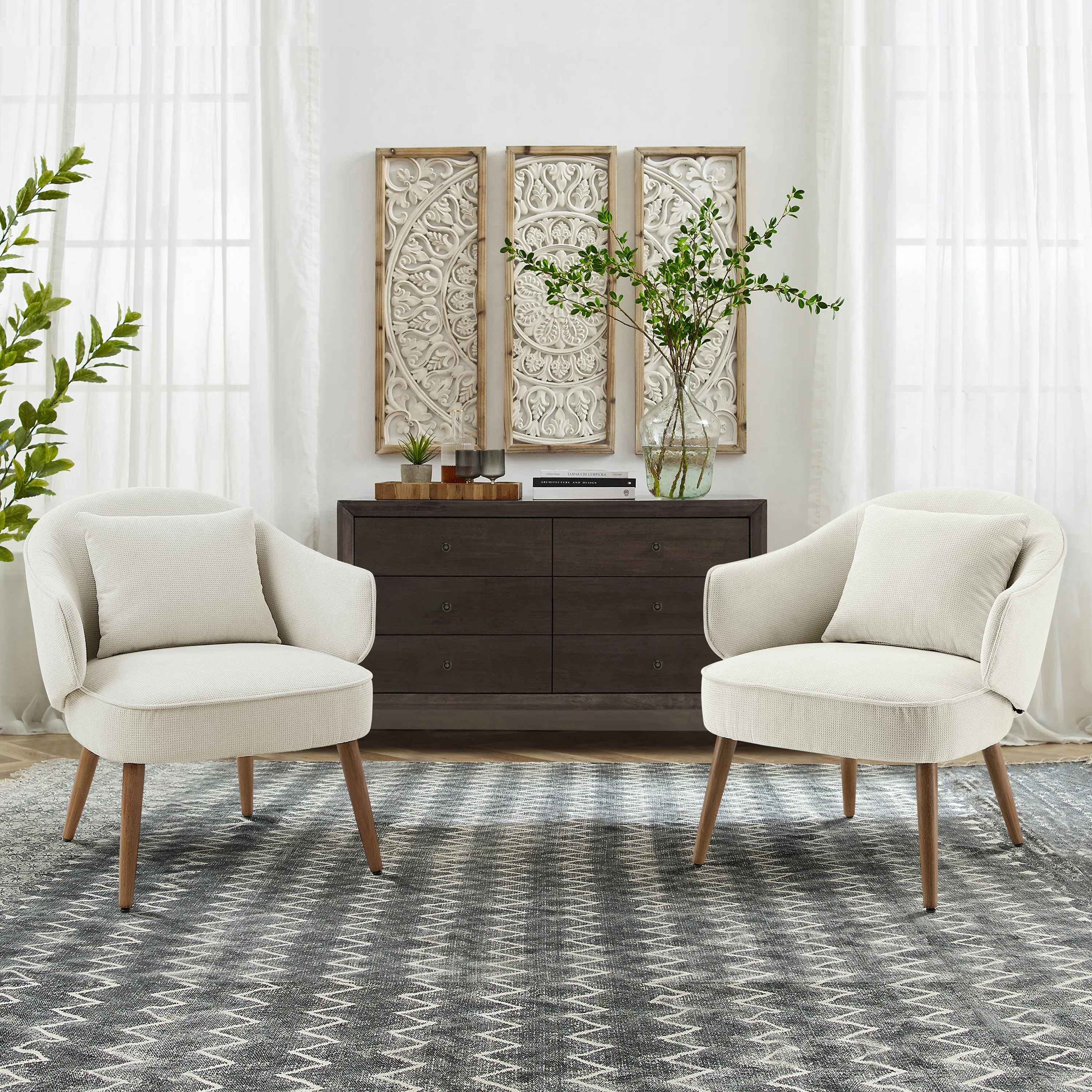 Iskender Upholstered Armchair-Set of 2 thumbnail 4