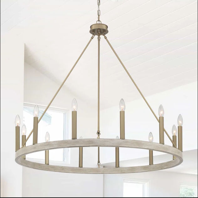 Finchley 12 Light Dimmable Wagon Wheel Chandelier thumbnail 2