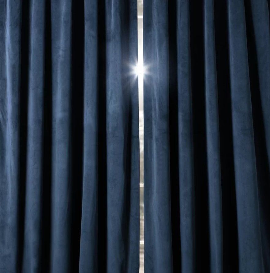 Balone French Pleat Signature Velvet Curtains_Midnight Blue thumbnail 2