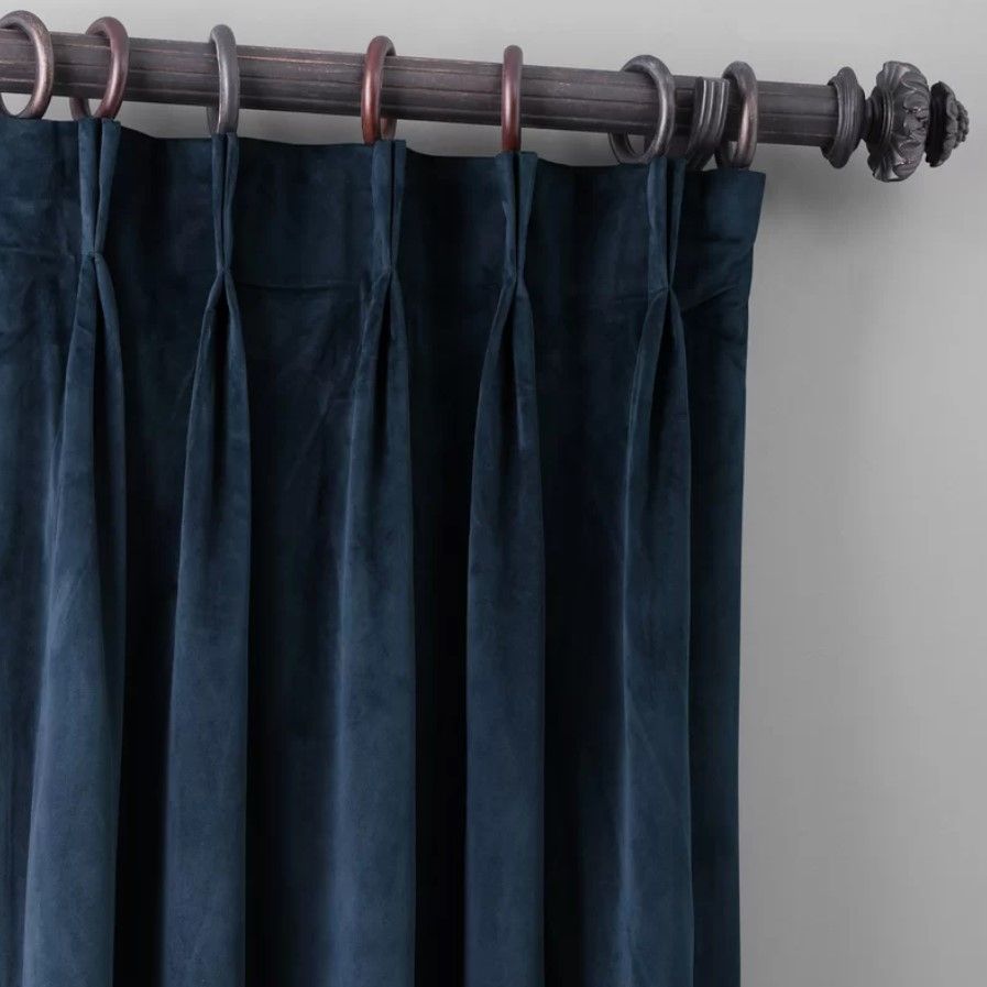Balone French Pleat Signature Velvet Curtains_Midnight Blue thumbnail 3