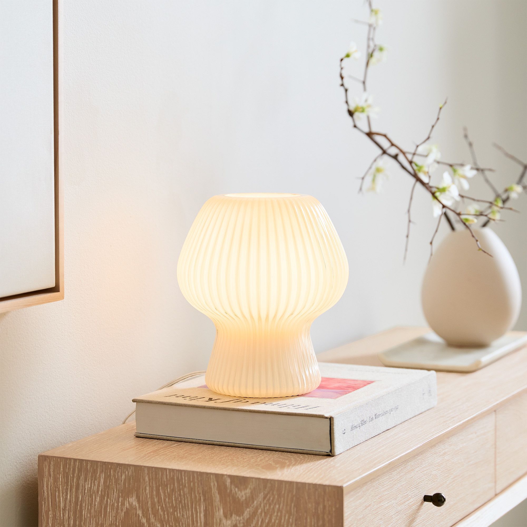Ribbed Glass Table Lamp thumbnail 3