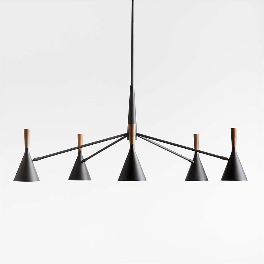 Weston Black Mid Century Modern Chandelier Light thumbnail 2
