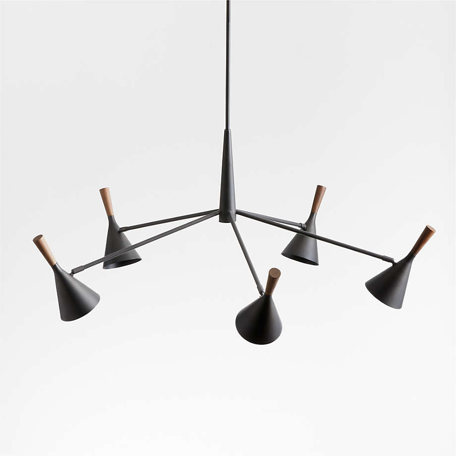 Weston Black Mid Century Modern Chandelier Light thumbnail 3