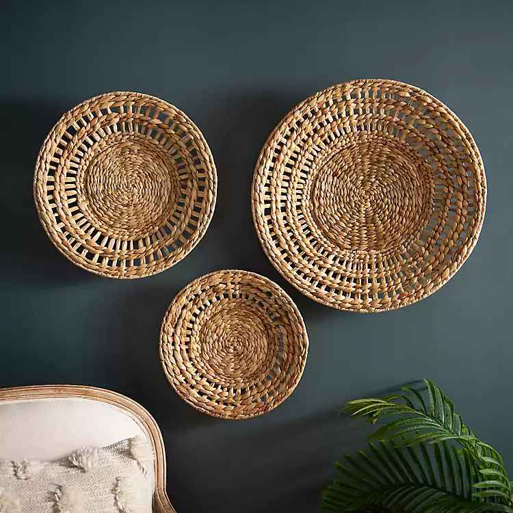 Water Hyacinth Basket Wall Plaques-Large thumbnail 2