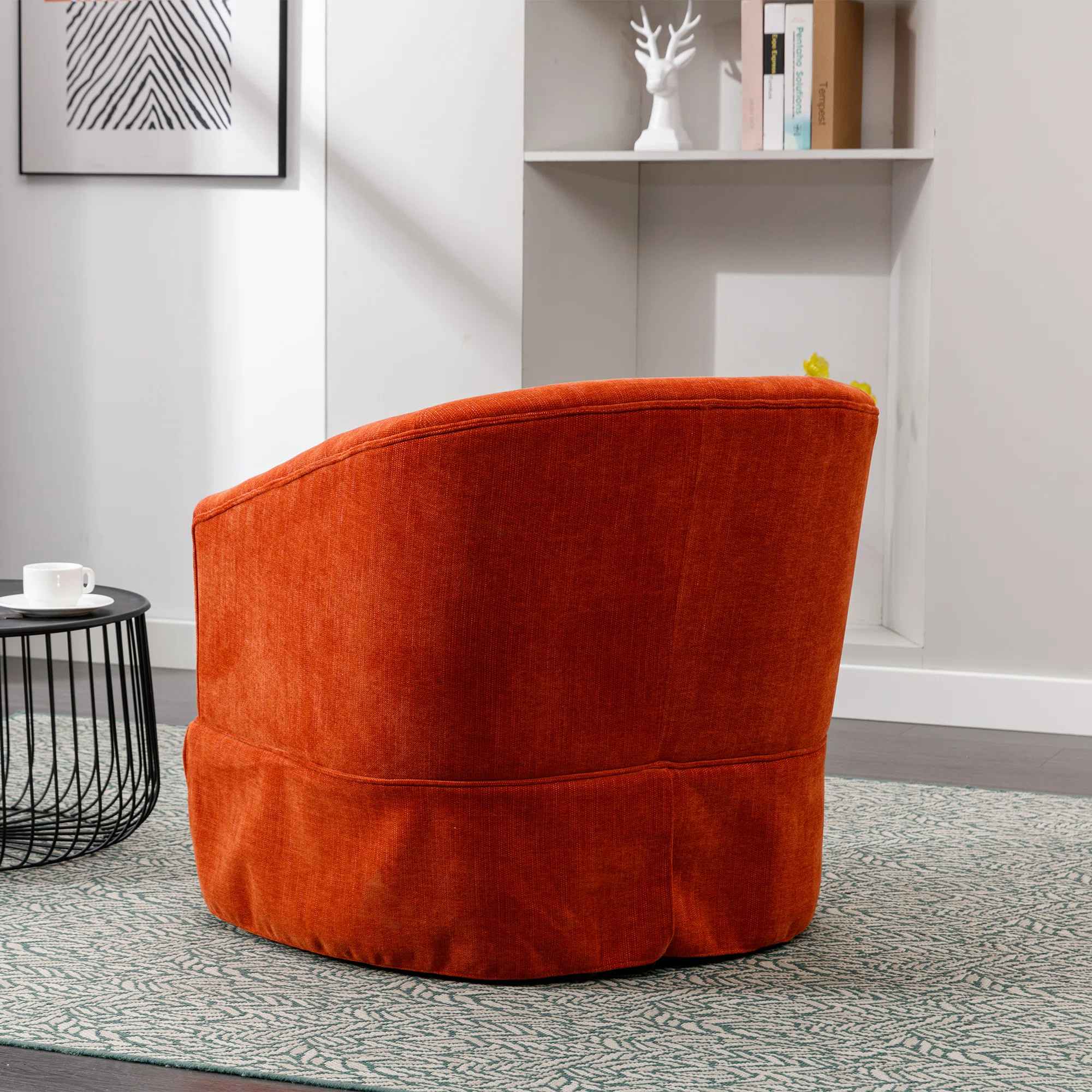 Swivel Accent Arm Chair With Plump Pillow thumbnail 4