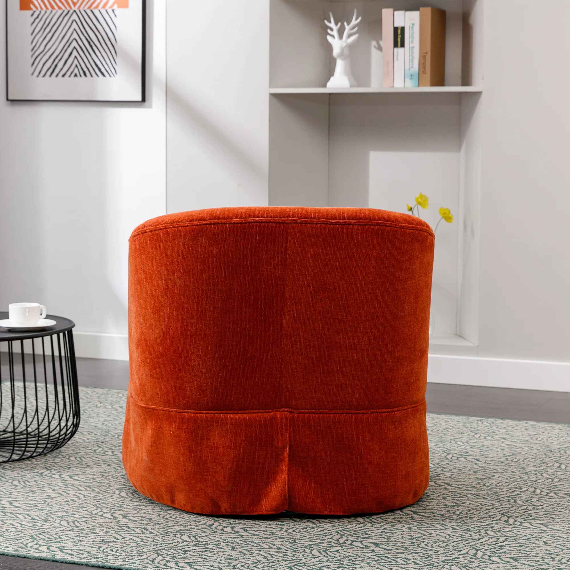 Swivel Accent Arm Chair With Plump Pillow thumbnail 5