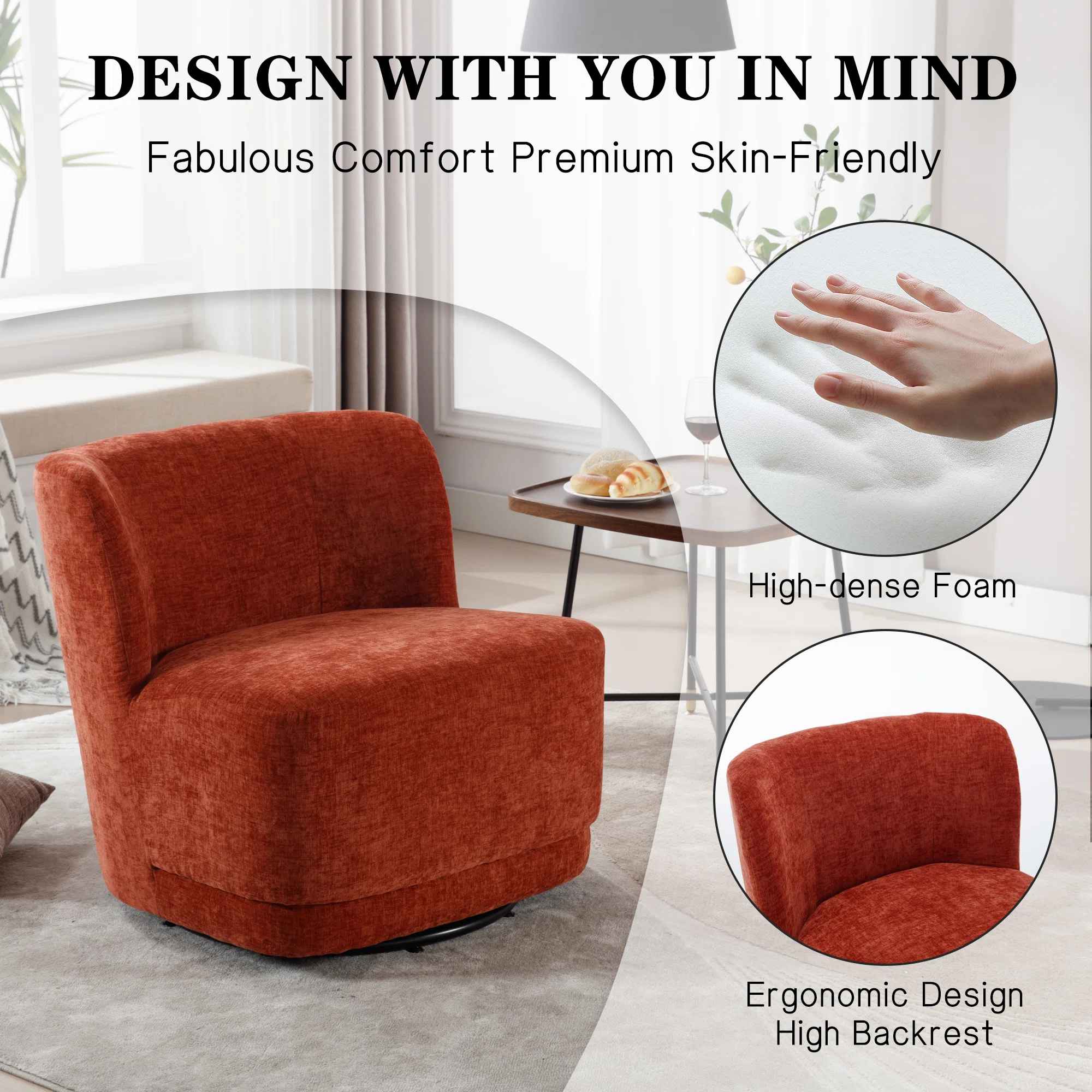 Prattsburgh Swivel Barrel Accent Chair thumbnail 3