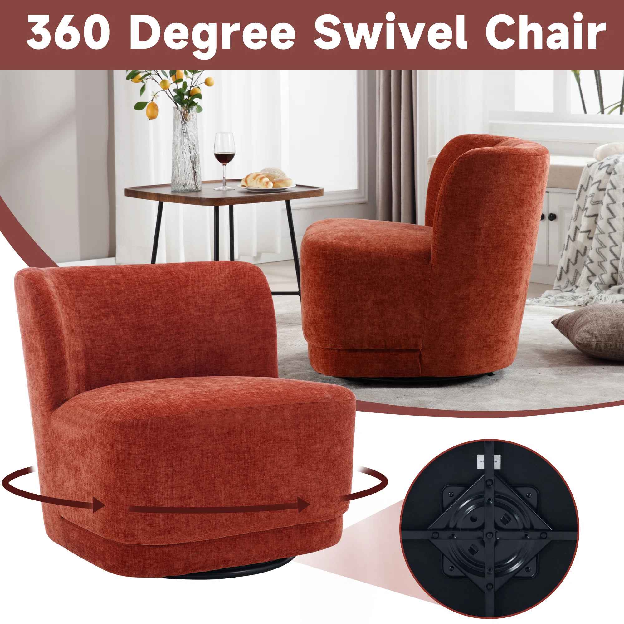 Prattsburgh Swivel Barrel Accent Chair thumbnail 4