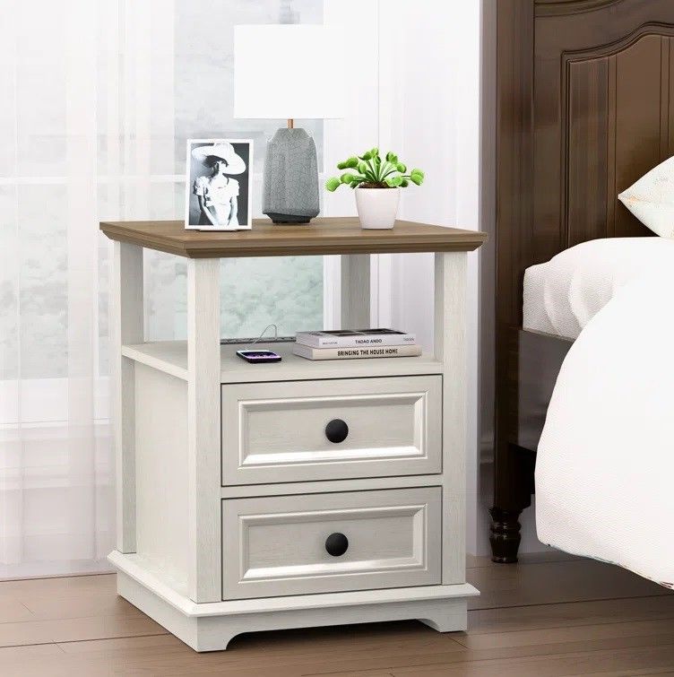 Chaky 2 Drawer Nightstand with Storage thumbnail 2