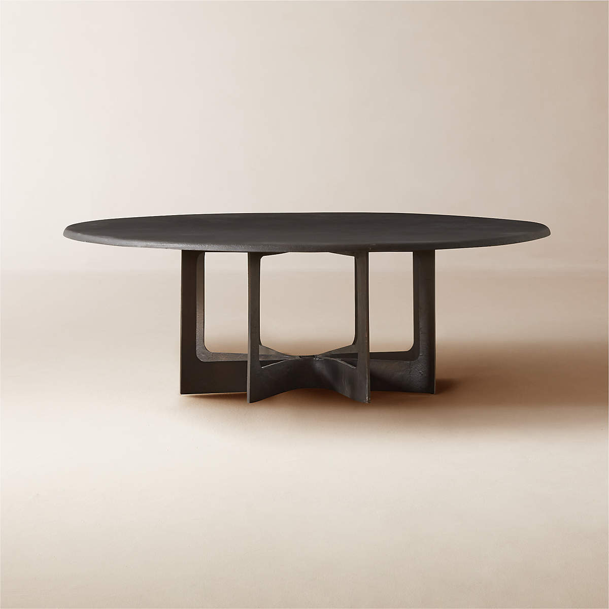 TITUS ROUND BLACKENED CAST ALUMINUM COFFEE TABLE thumbnail 2