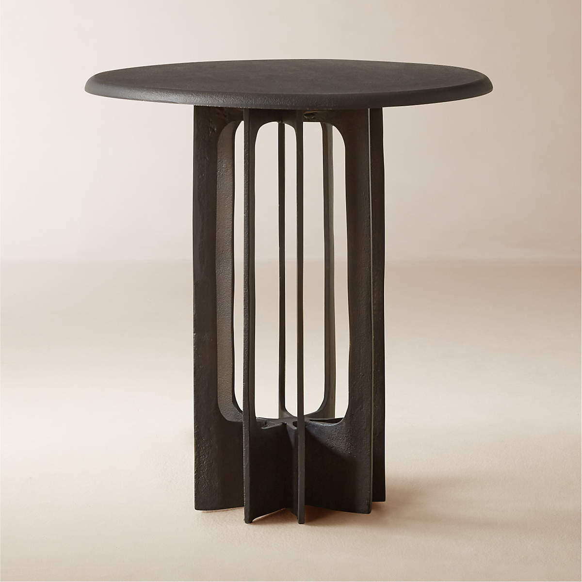 Titus Round Blackened Cast Aluminum Side Table thumbnail 3