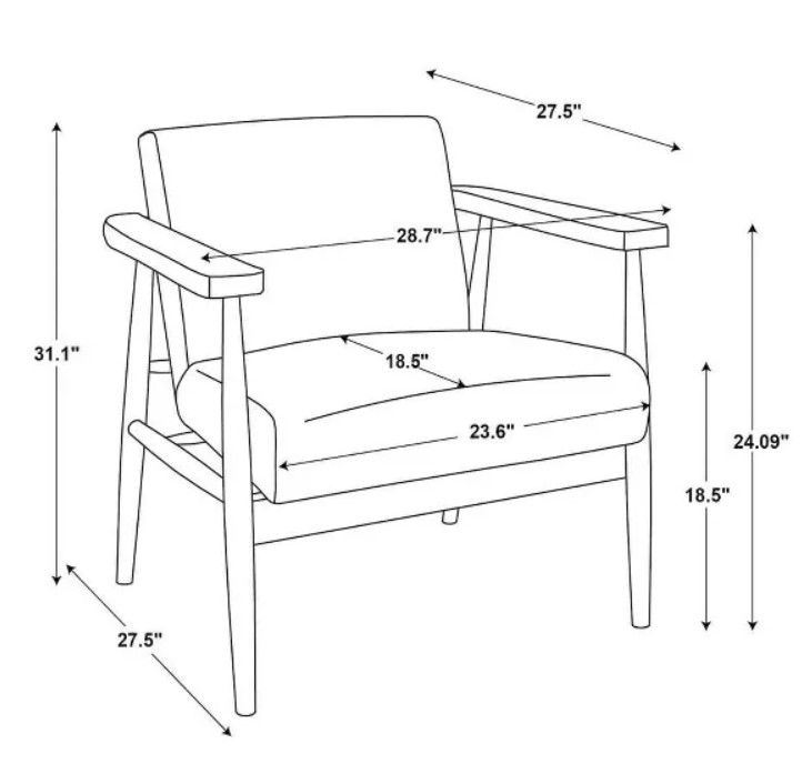Upholstered Natural Wood Accent Chair thumbnail 3